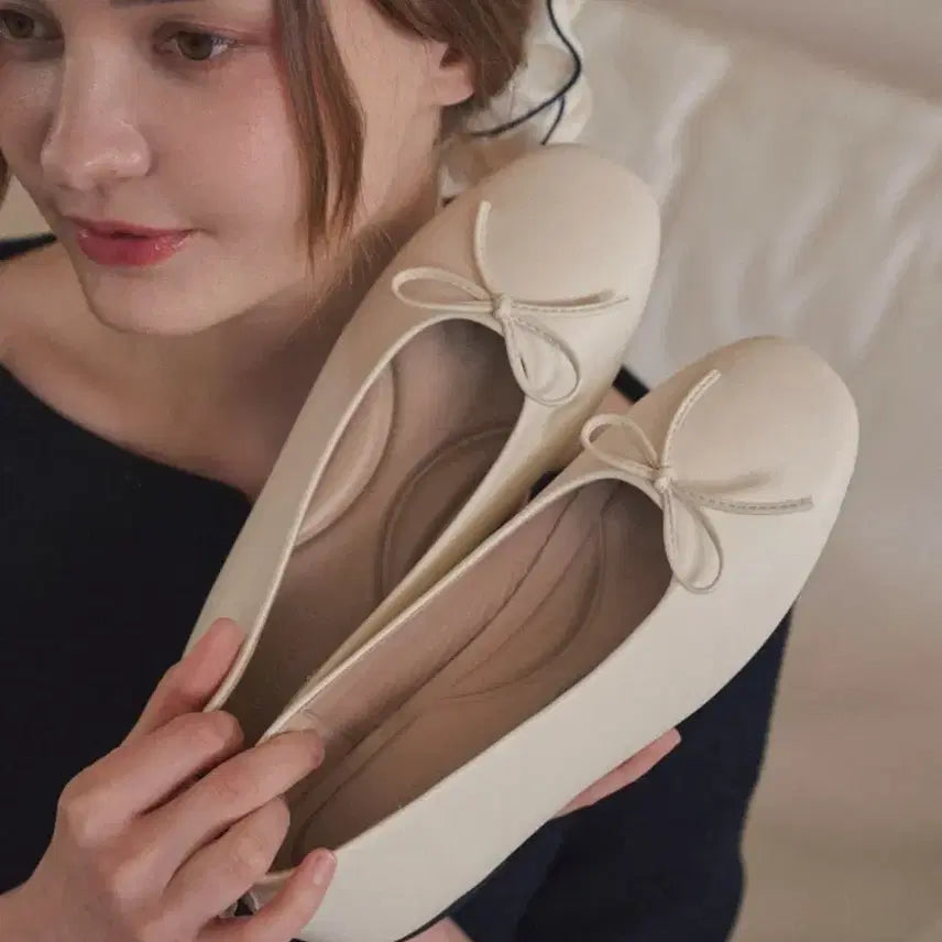 [BUNJANG] Mare Ribbon Flat Shoes / 구름깔창 마레 리본 플랫슈즈 235 새상품