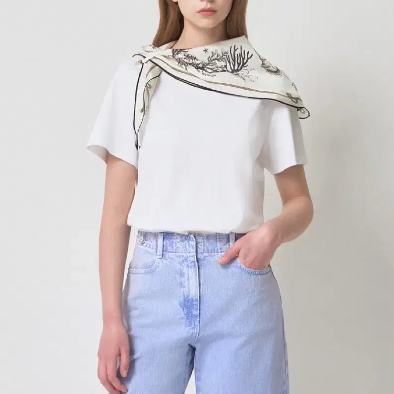 [SOLD OUT] 새상품) 한섬 마인 고급스러운 스카프 세트 티셔츠