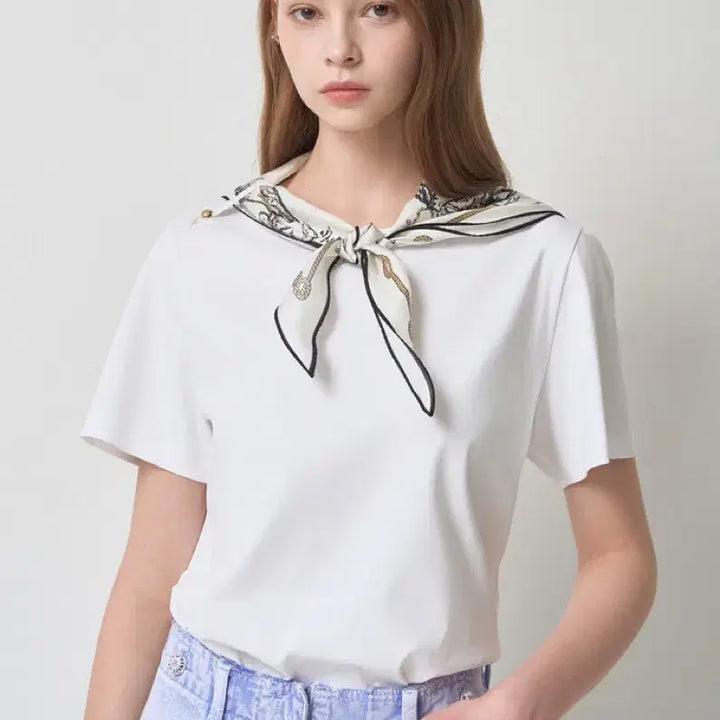 [SOLD OUT] 새상품) 한섬 마인 고급스러운 스카프 세트 티셔츠