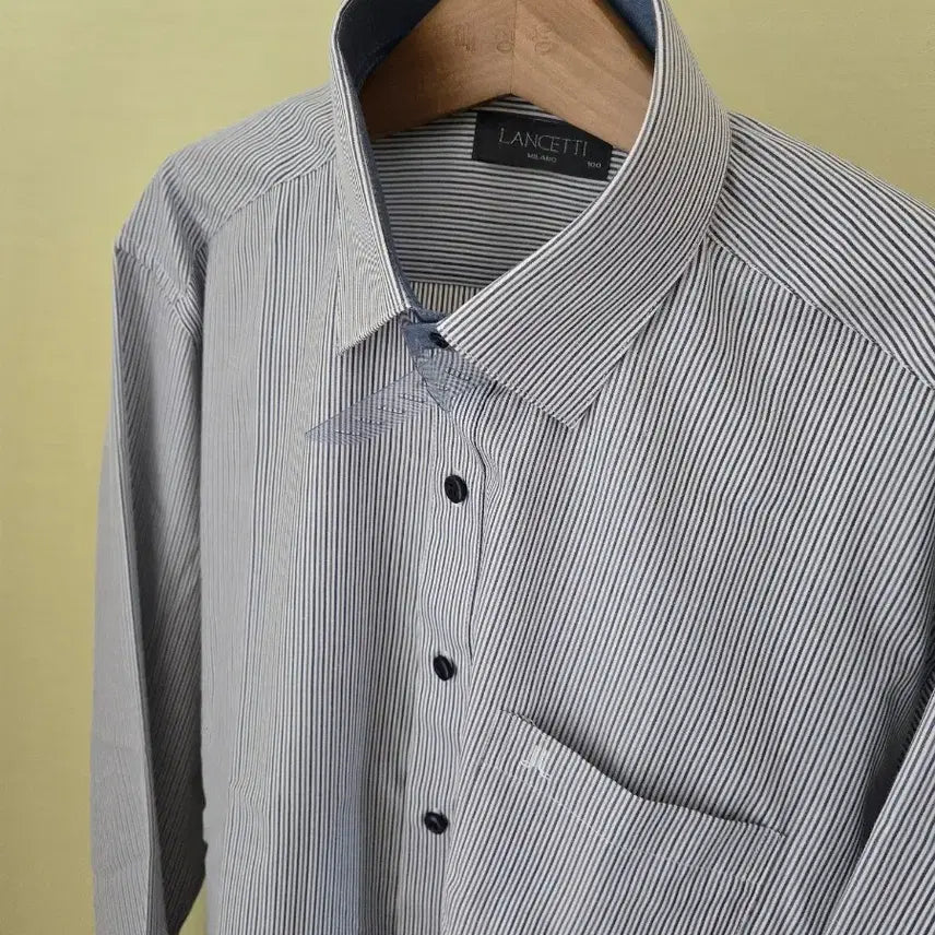 [BUNJANG] LANCETTI Solid Dress Shirt / 새제품 LANCETTI 긴팔 셔츠 100 드레스셔츠 와이셔츠 솔리드셔츠