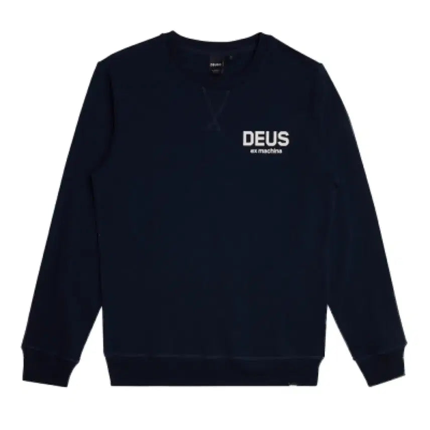 [BUNJANG] Deus Ex Machina Rasco Crew Navy Sweatshirt / 데우스 엑스 마키나 네이비 맨투맨