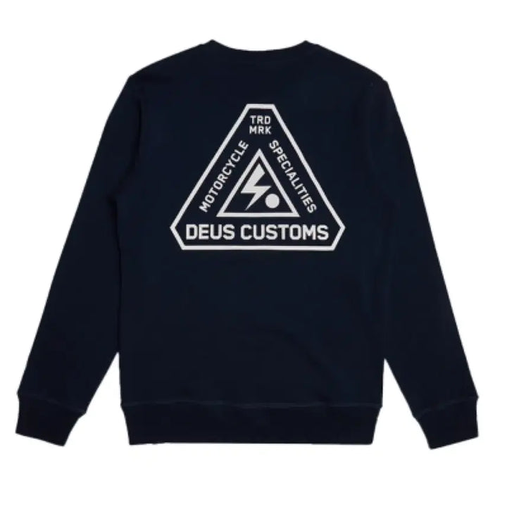 [BUNJANG] Deus Ex Machina Rasco Crew Navy Sweatshirt / 데우스 엑스 마키나 네이비 맨투맨