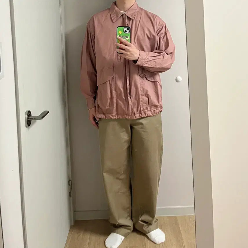[BUNJANG] Uniqlo Oversized Utility Jacket Pink (M) / 유니클로 오버사이즈 유틸리티자켓 핑크 M