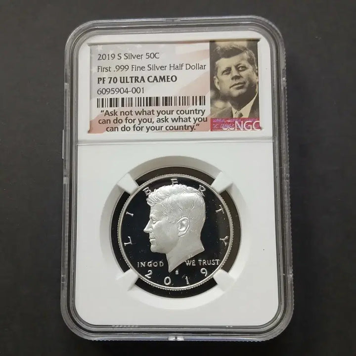 [BUNJANG] 2019 Kennedy Half Dollar PF70 Silver Coin / (초년)유일한 "실버99.9" 2019 케네디 하프달러 PF70 은화