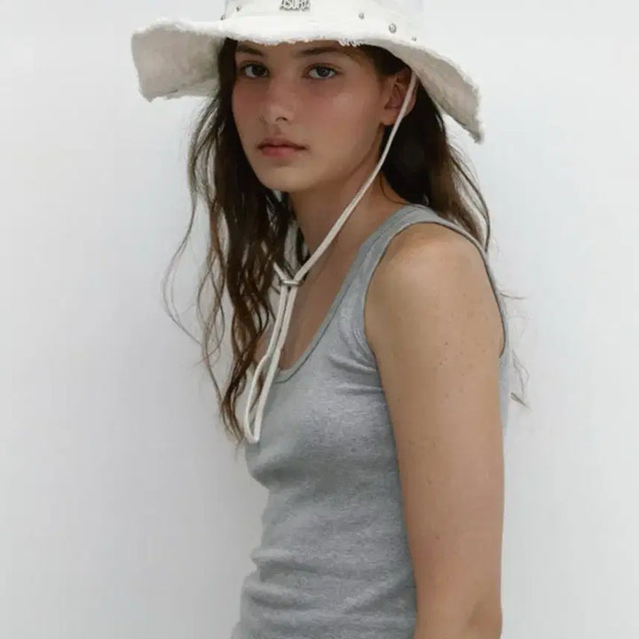 [BUNJANG] Asura Stud Cotton Hat (Ivory) / 아수라 STUD COTTON HAT (IVORY)