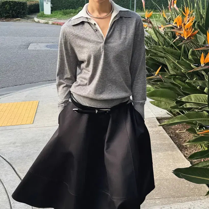 [BUNJANG] Spring Layered Knit Top / 득템가 정가 19.8 봄 피케 레이어드 니트(새상품)