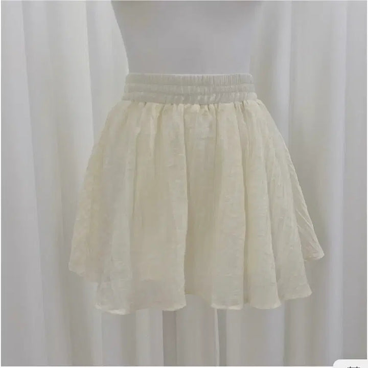 [BUNJANG] White Frill Chiffon Two-Piece Set / 화이트 프릴 쉬폰 투피스 세트