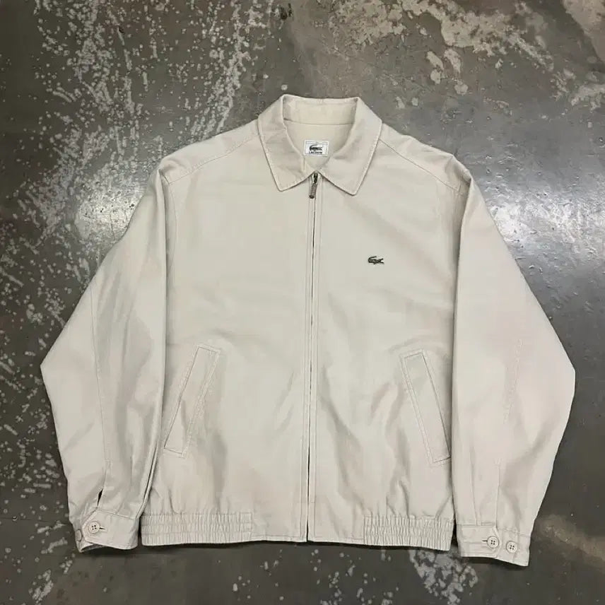 [BUNJANG] Lacoste Cotton Blouson Beige Jacket / 라코스테 코튼 블루종 베이지