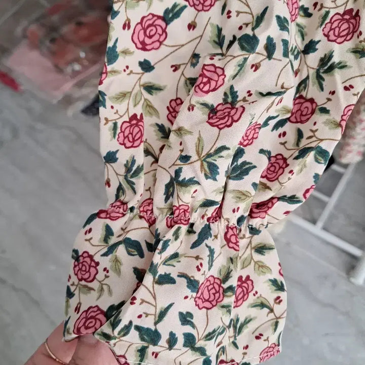 [BUNJANG] Floral Print Chiffon Maxi Dress / 미착용~이쁜 꽃 원피스 롱 원피스 55/66