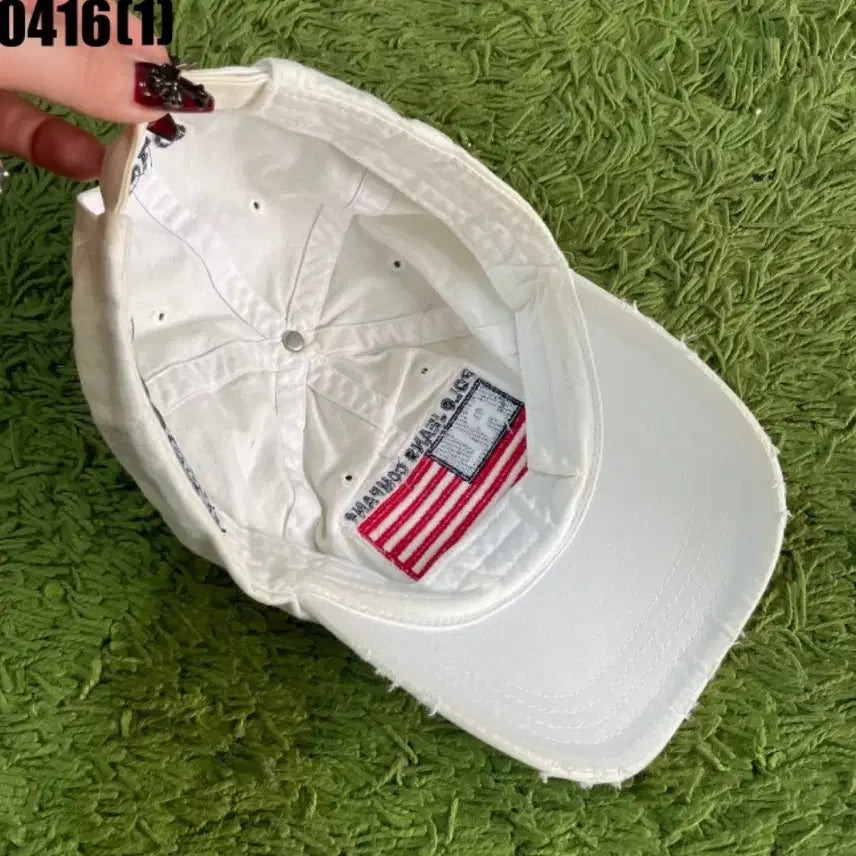 [SOLD OUT] 폴로 랄프로렌 성조기 화이트 데미지 볼캡 모자