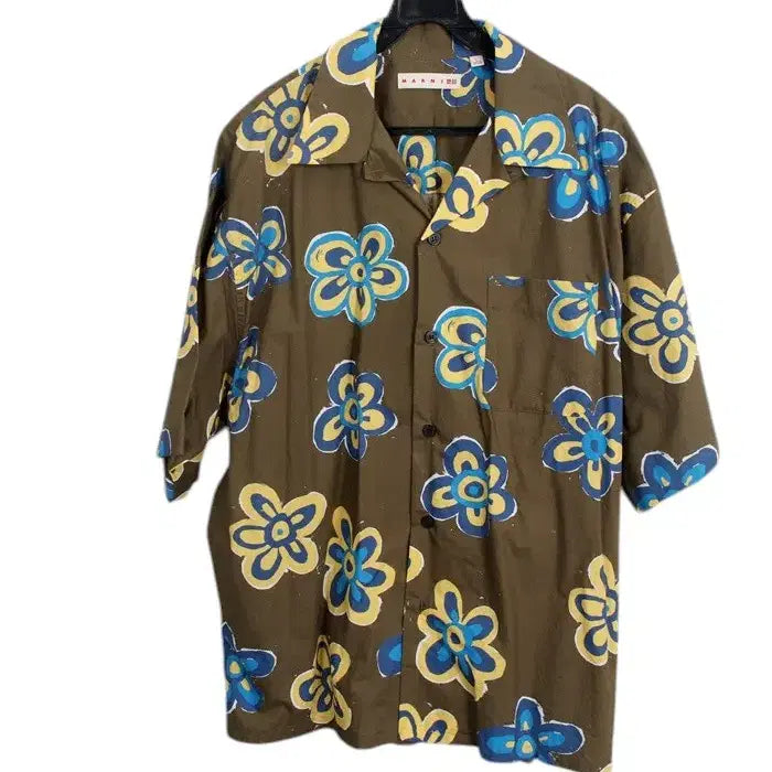 [SOLD OUT] 남성L / 마르니 유니클로 플라워 반팔셔츠KH 12-135
