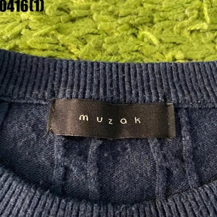 [BUNJANG] Muzak Cable Knit Navy Cardigan S / Muzak 꽈배기 네이비 가디건 S