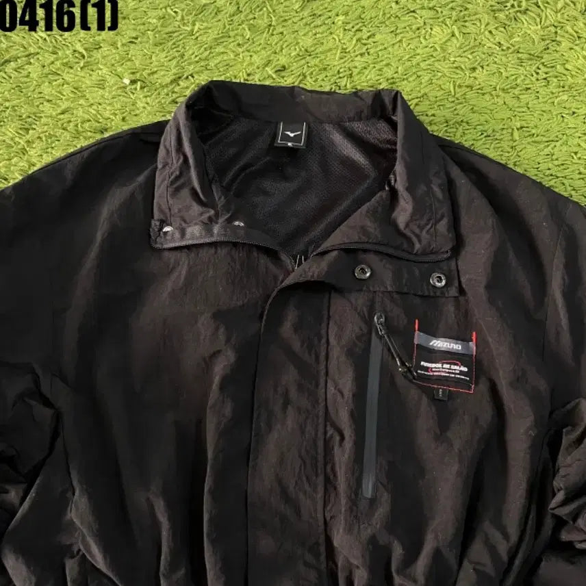 [BUNJANG] Mizuno Black Crop Windbreaker Jacket XL / 미즈노 블랙 크롭 바람막이 자켓 XL