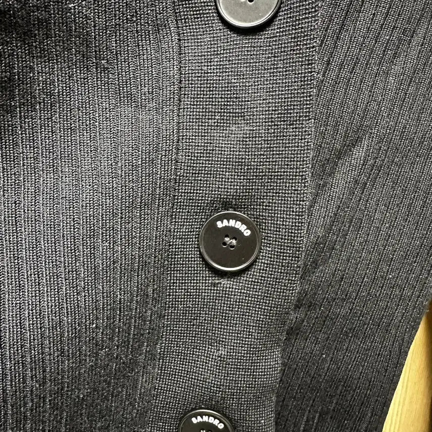 [BUNJANG] Sandro Black Ribbed Cardigan / 산드로 블랙 골지 가디건