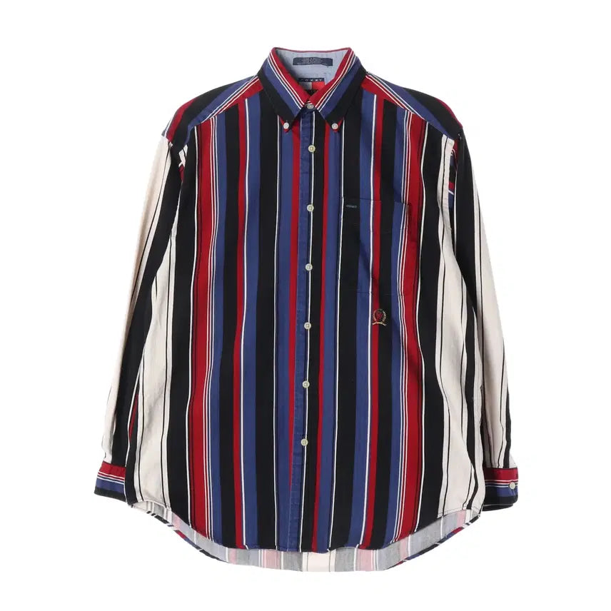 [BUNJANG] Tommy Hilfiger Stripe Shirt Black (S) / 타미힐피거 스트라이프 셔츠 블랙 S
