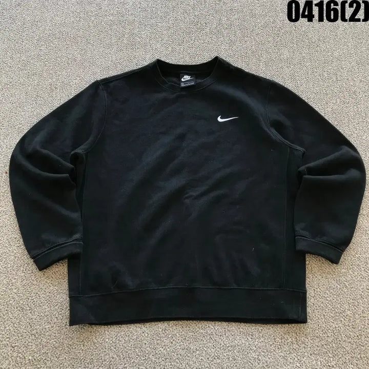 [BUNJANG] Nike Swoosh Black Sweatshirt L / 나이키 스우시 블랙 맨투맨 티셔츠 L
