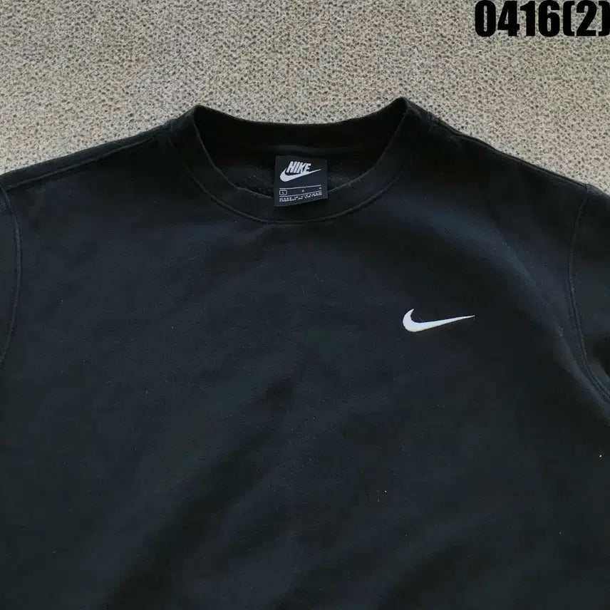 [BUNJANG] Nike Swoosh Black Sweatshirt L / 나이키 스우시 블랙 맨투맨 티셔츠 L