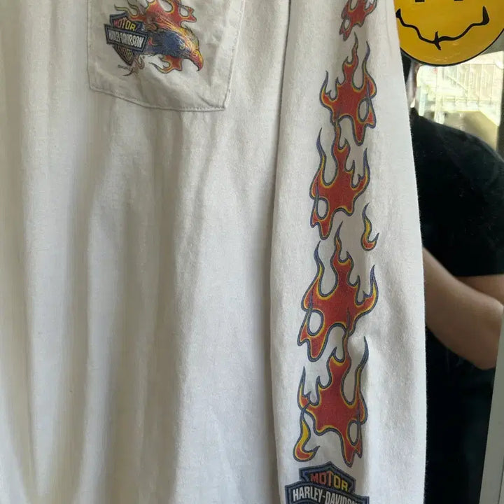 [BUNJANG] Harley Davidson Flame Long Sleeve Shirt / 00s 할리데이비슨 플레임 롱슬리브