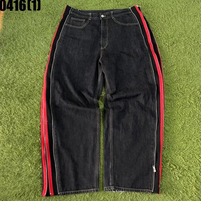 [SOLD OUT] 낫포너드 레드라인 지퍼 데님팬츠 XL
