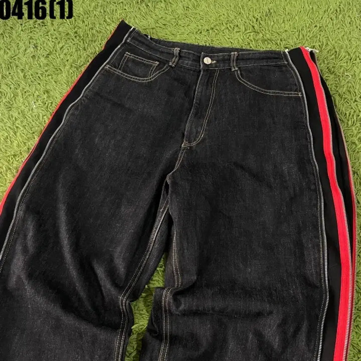 [SOLD OUT] 낫포너드 레드라인 지퍼 데님팬츠 XL