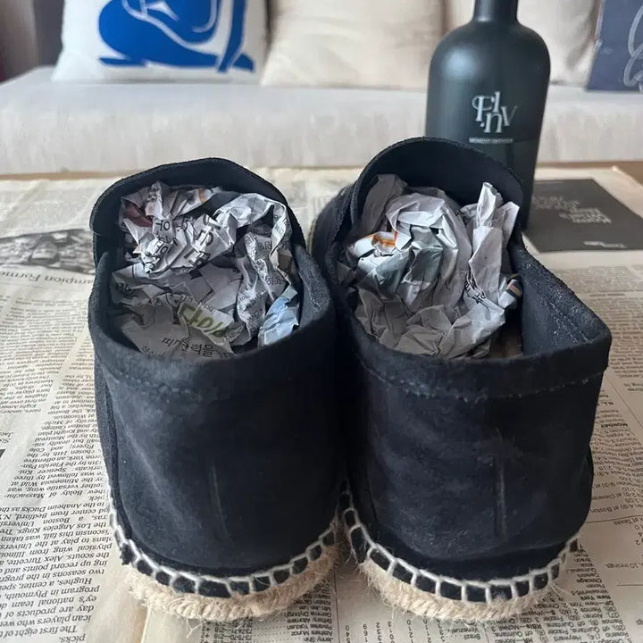[BUNJANG] MANEBI Suede Espadrille Navy Loafers / [43] 마네비 스웨이드 에스파드류 네이비 로퍼 (전용주머니 포함)