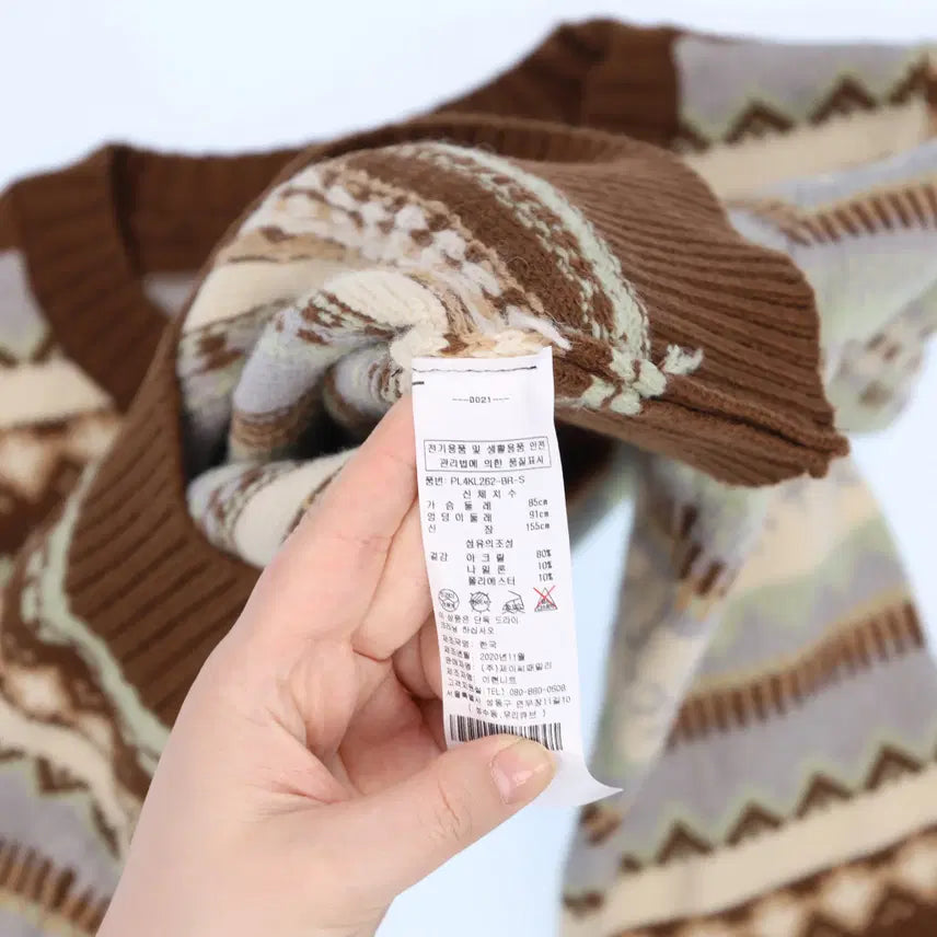 [BUNJANG] S Plastic Island Pattern Knitwear / S 플라스틱아일랜드 패턴 니트 0413M