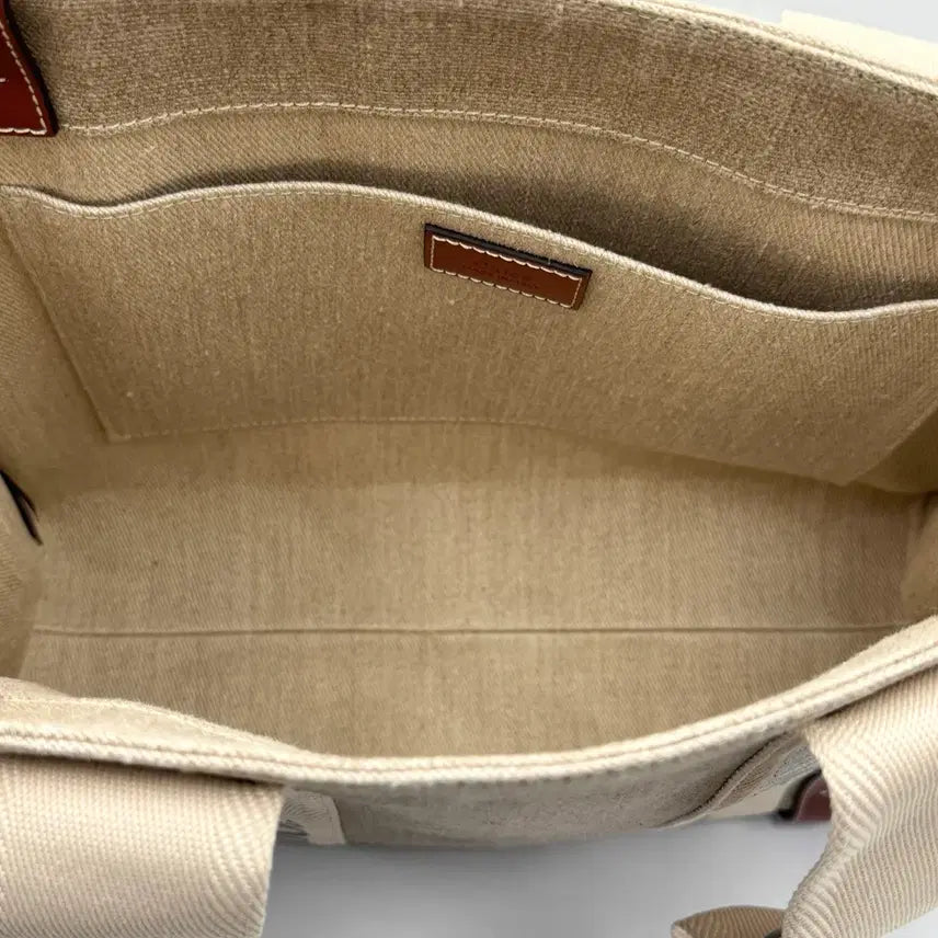 [BUNJANG] Chloé Woody Medium Canvas Tote Bag / 끌로에 우디백 미디움 캔버스 토트백