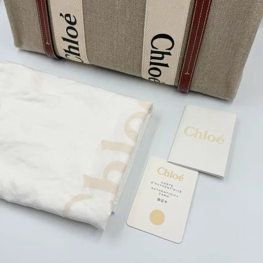 [BUNJANG] Chloé Woody Medium Canvas Tote Bag / 끌로에 우디백 미디움 캔버스 토트백