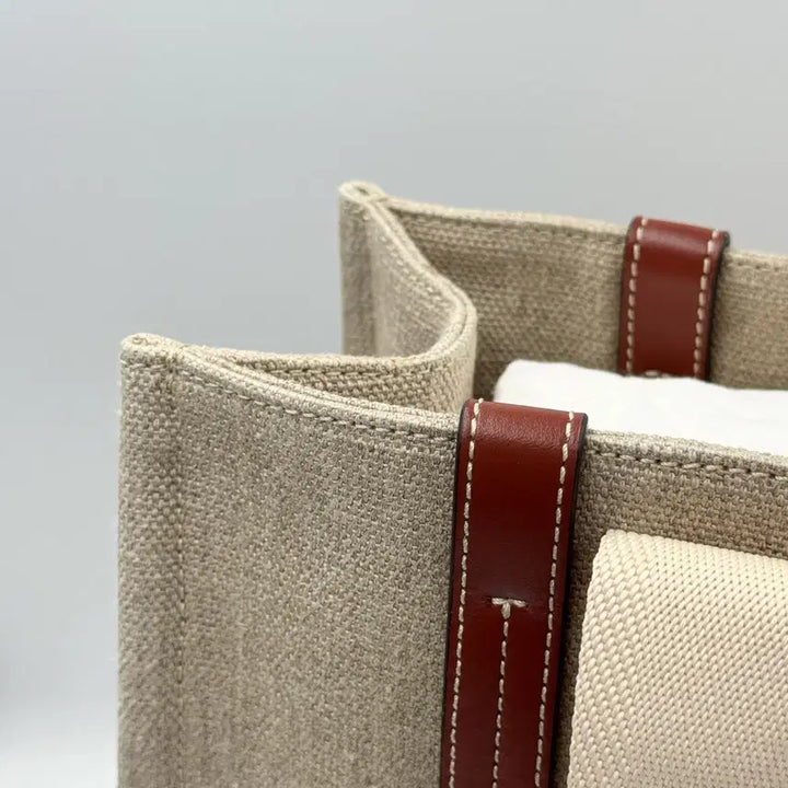[BUNJANG] Chloé Woody Medium Canvas Tote Bag / 끌로에 우디백 미디움 캔버스 토트백
