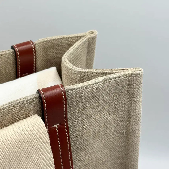 [BUNJANG] Chloé Woody Medium Canvas Tote Bag / 끌로에 우디백 미디움 캔버스 토트백