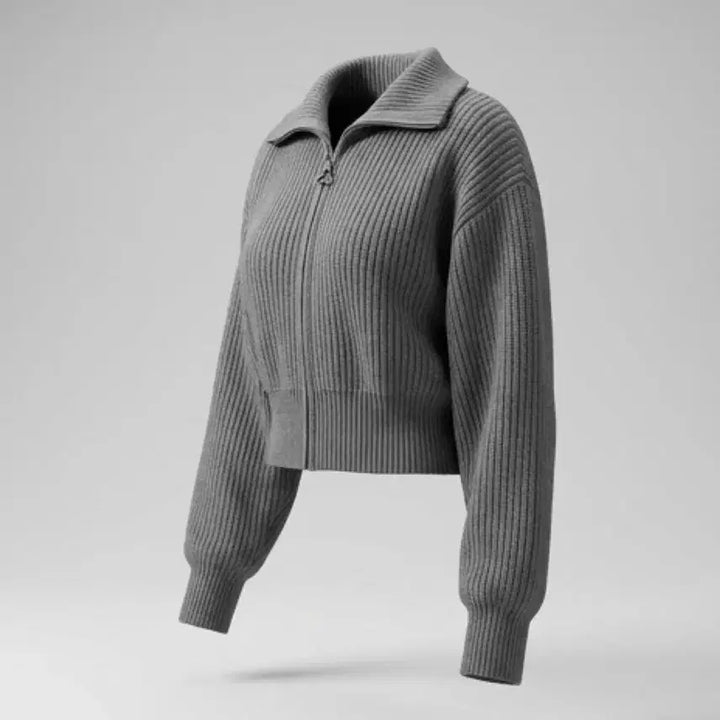 [BUNJANG] Shop Cider Short Zip-up Knit Top / 여성F / 샵사이다 새상품 데일리 숏 집업니트GR 12-139