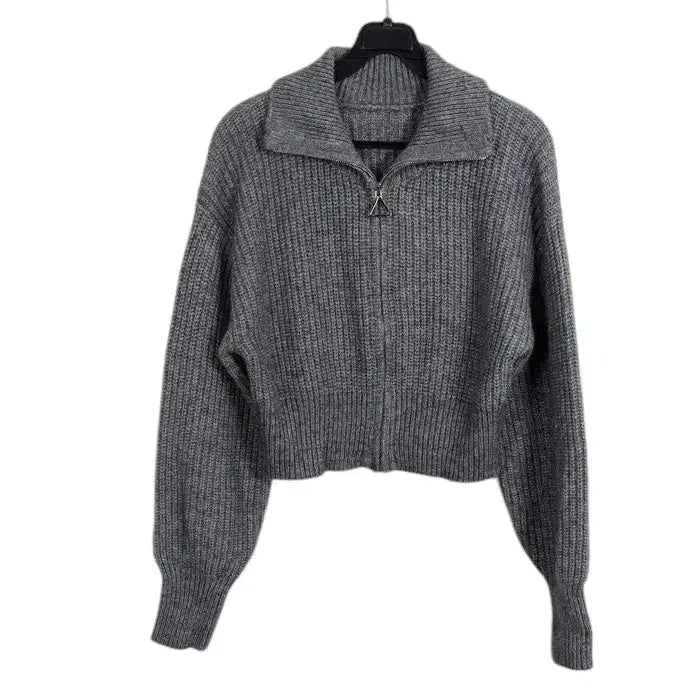[BUNJANG] Shop Cider Short Zip-up Knit Top / 여성F / 샵사이다 새상품 데일리 숏 집업니트GR 12-139