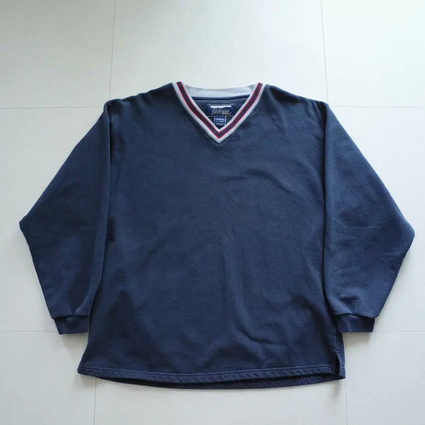 [SOLD OUT] 90s 엘엘빈 x 러셀 MADE IN USA 브이넥 스웨트 (XL)