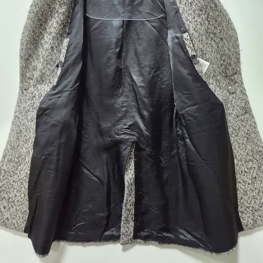 [BUNJANG] Sandro Herringbone Tweed Double Breasted Coat / 산드로 헤링본 트위드 더블 브레스티드 코트 L 26041603