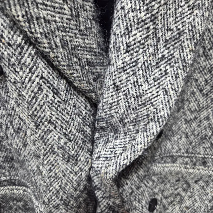 [BUNJANG] Sandro Herringbone Tweed Double Breasted Coat / 산드로 헤링본 트위드 더블 브레스티드 코트 L 26041603
