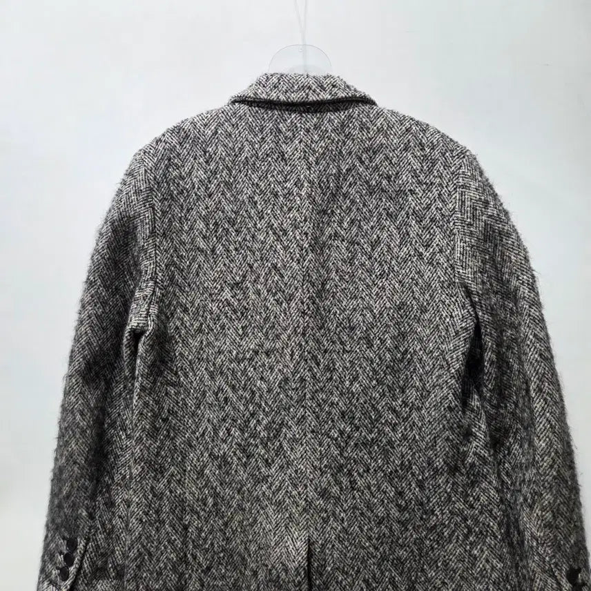 [BUNJANG] Sandro Herringbone Tweed Double Breasted Coat / 산드로 헤링본 트위드 더블 브레스티드 코트 L 26041603