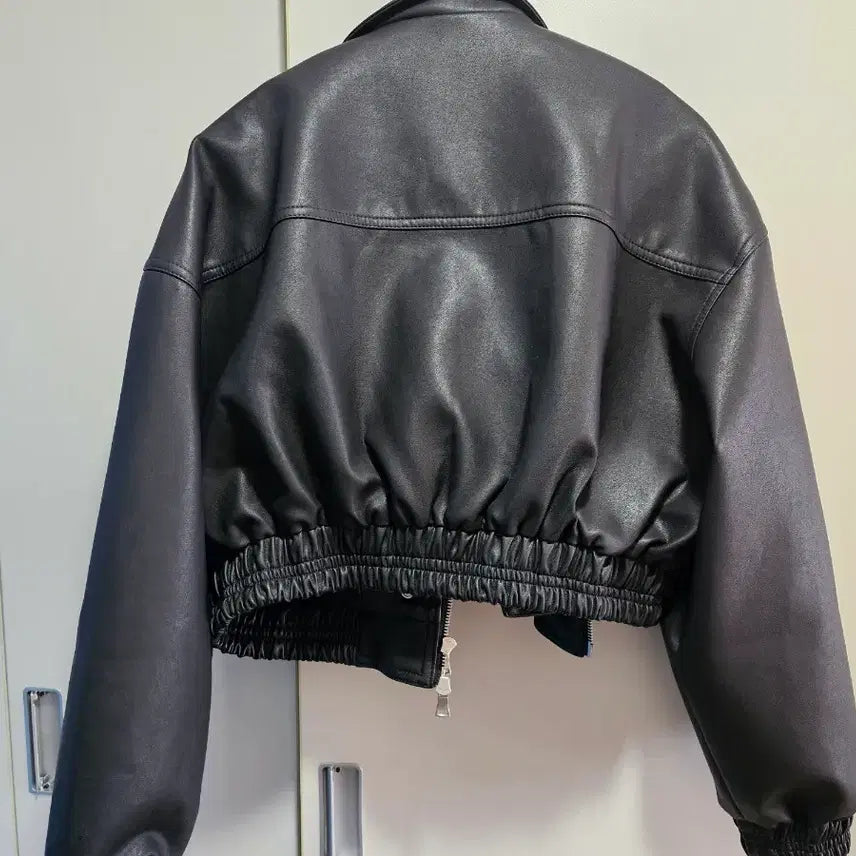 [BUNJANG] No Regret Crop Leather Jacket / 노리그렛 크롭레더자켓