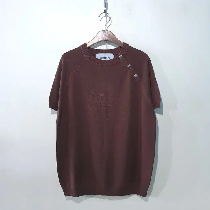 [BUNJANG] Ascent Linen Blend Button Short Sleeve Knit Top / SS신상) 어센트 버튼 린넨 반팔 라운드 니트 3color