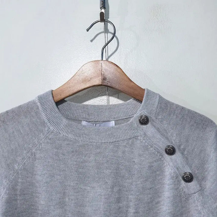 [BUNJANG] Ascent Linen Blend Button Short Sleeve Knit Top / SS신상) 어센트 버튼 린넨 반팔 라운드 니트 3color