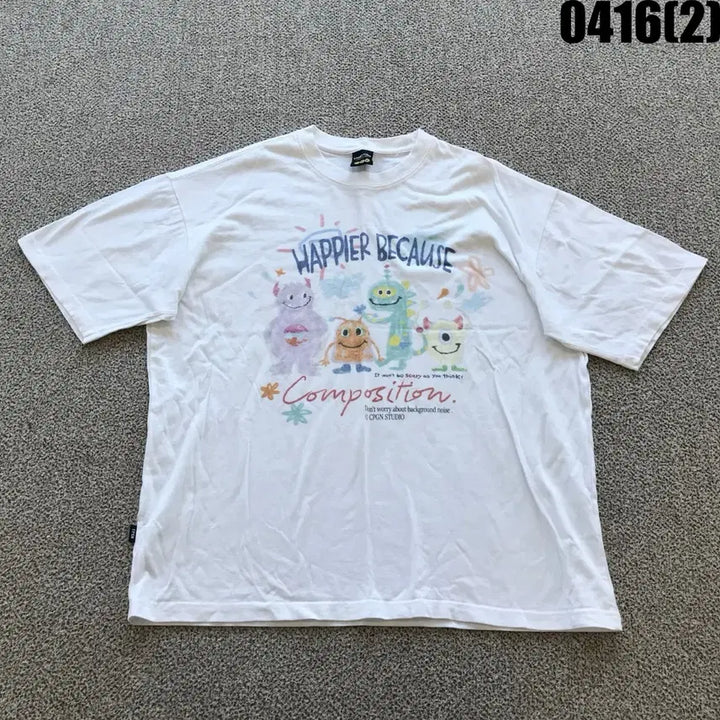 [SOLD OUT] 꼼파뇨스튜디오 프린팅 반팔 티셔츠 화이트 m