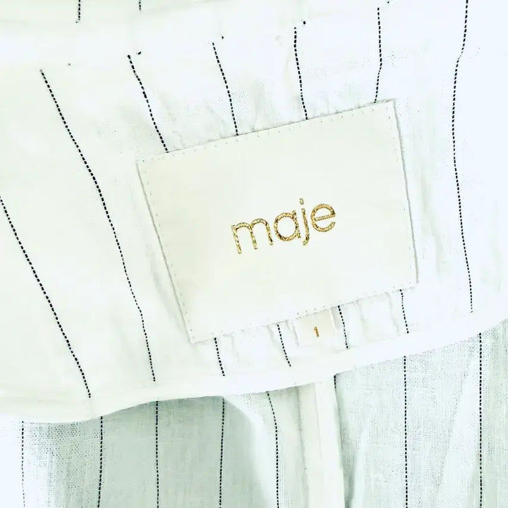 [BUNJANG] Maje White Pinstripe Jacket / 마쥬 흰색 핀스트라이프 자켙