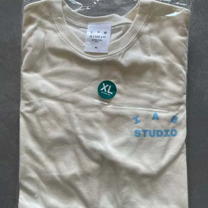 [SOLD OUT] 아이앱 스튜디오 반팔 티셔츠 크림 스카이 블루 [XL]