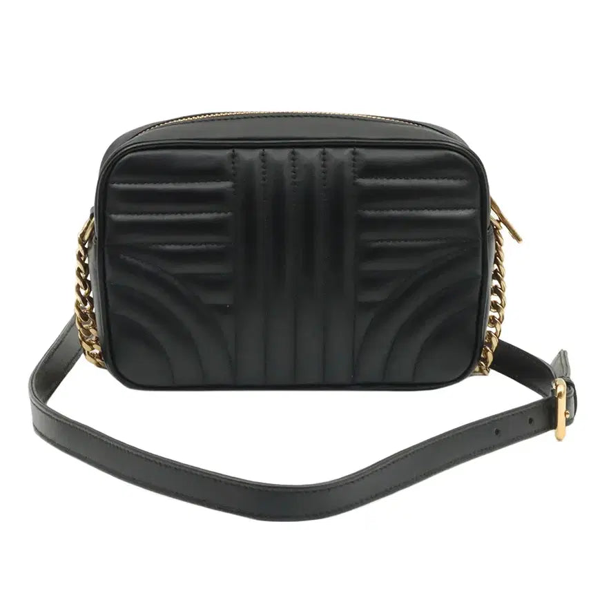 [BUNJANG] Prada Diagram Mini Chain Crossbody Bag / 프라다 블랙 카프스킨 금장 다이어그램 미니 체인 크로스백 / 1BH084
