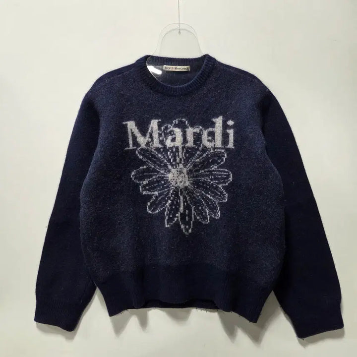 [BUNJANG] Mardi Mercredi Navy Wool Flower Knit / 마르디 메크르디 네이비 울 플라워 니트 26041608