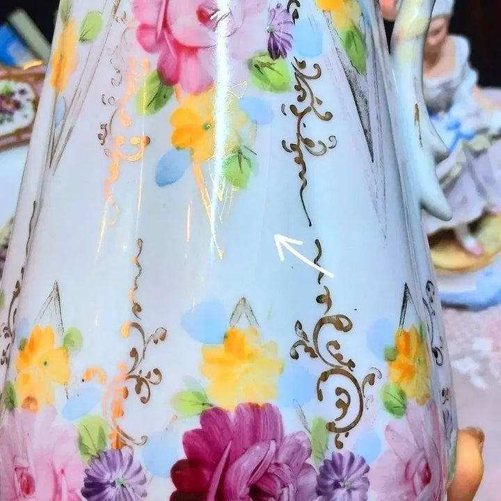 [BUNJANG] Vintage French Floral Pattern Coffee Pot / 앤틱/엔틱/빈티지 프랑스 플라워 팟