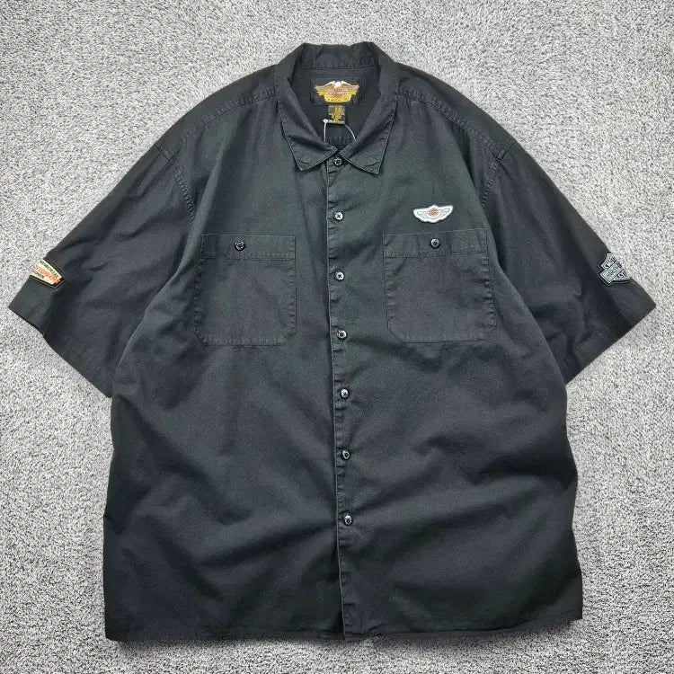 [SOLD OUT] 할리데이비슨 100주년 바이커 하프 반팔 셔츠 ( 2XL )/ 11864
