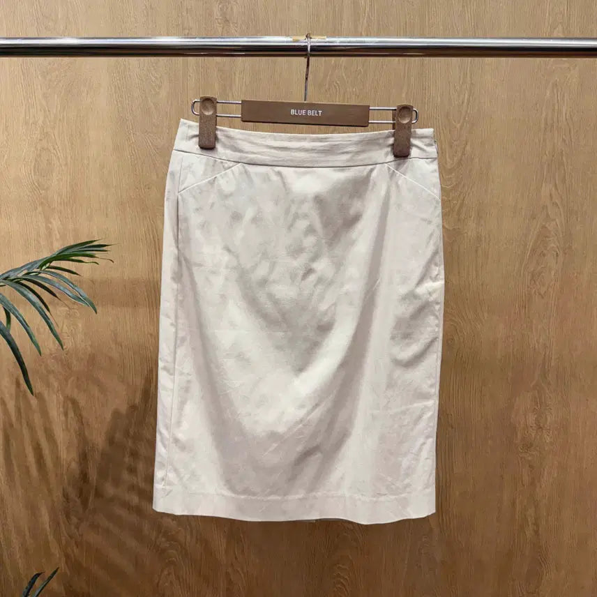 [BUNJANG] Theory Luxe H-Line Midi Skirt Beige / 띠어리 럭스 H라인 미디 스커트 후면 절개 디테일 베이지