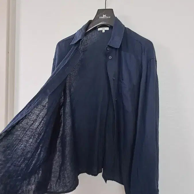 [BUNJANG] JAJU Linen Shirt Navy M / JAJU 린넨 셔츠 남방 네이비 M