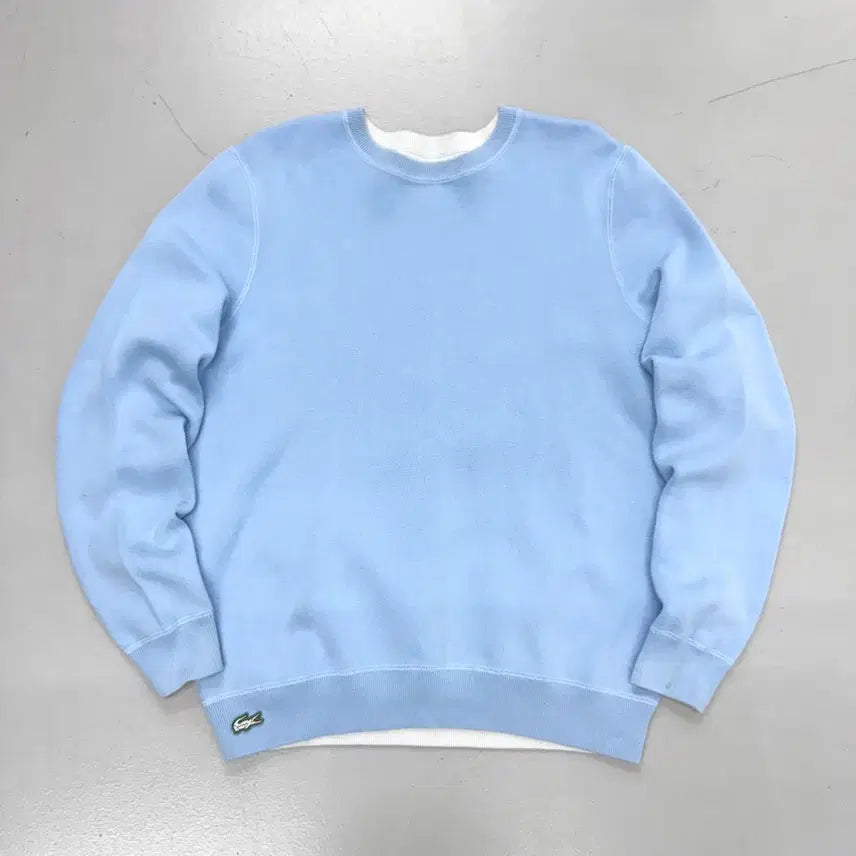 [BUNJANG] Lacoste Reversible Sky Blue Sweatshirt / 라코스테 리버시블 하늘색 색감 맨투맨