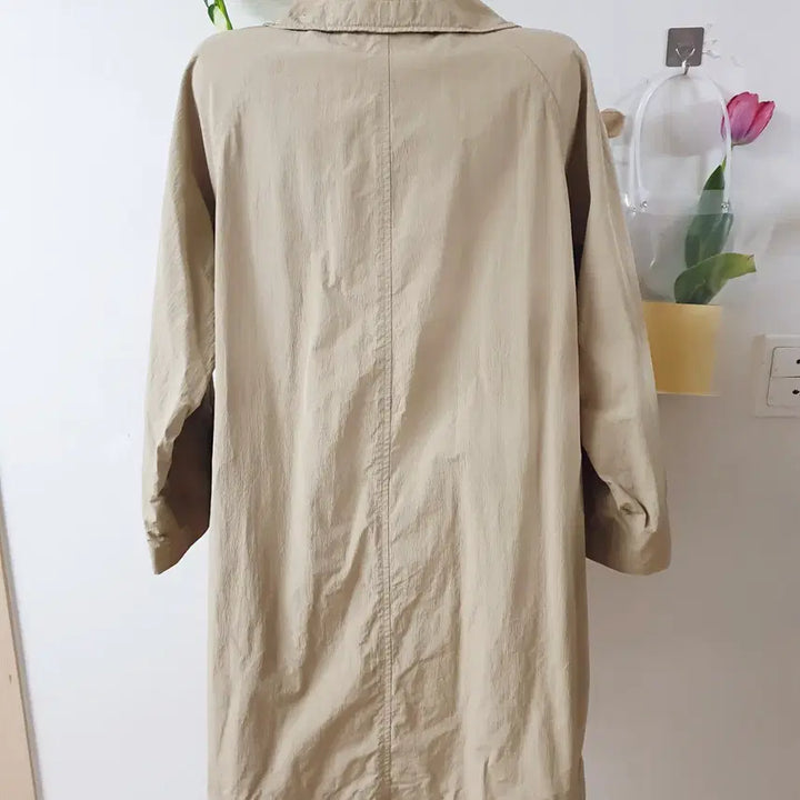 [BUNJANG] KL Nylon Trench Coat Beige 77 / KL 나일론 트렌치코트 77 베이지 바스락